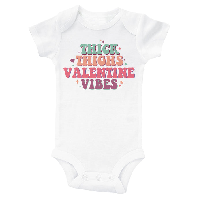 THICK THIGHS VALENTINES VIBES - Basic Onesie - Baffle