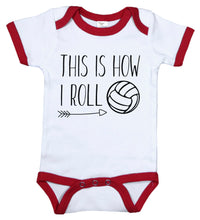 Load image into Gallery viewer, This Is How I Roll / Volleyball Ringer Onesie - Baffle

