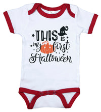 Load image into Gallery viewer, This Is My First Halloween / Ringer Onesie - Baffle
