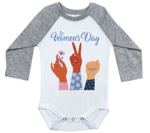 Load image into Gallery viewer, Women&#39;s Day - Hands / Long Sleeve Raglan Onesie - Baffle
